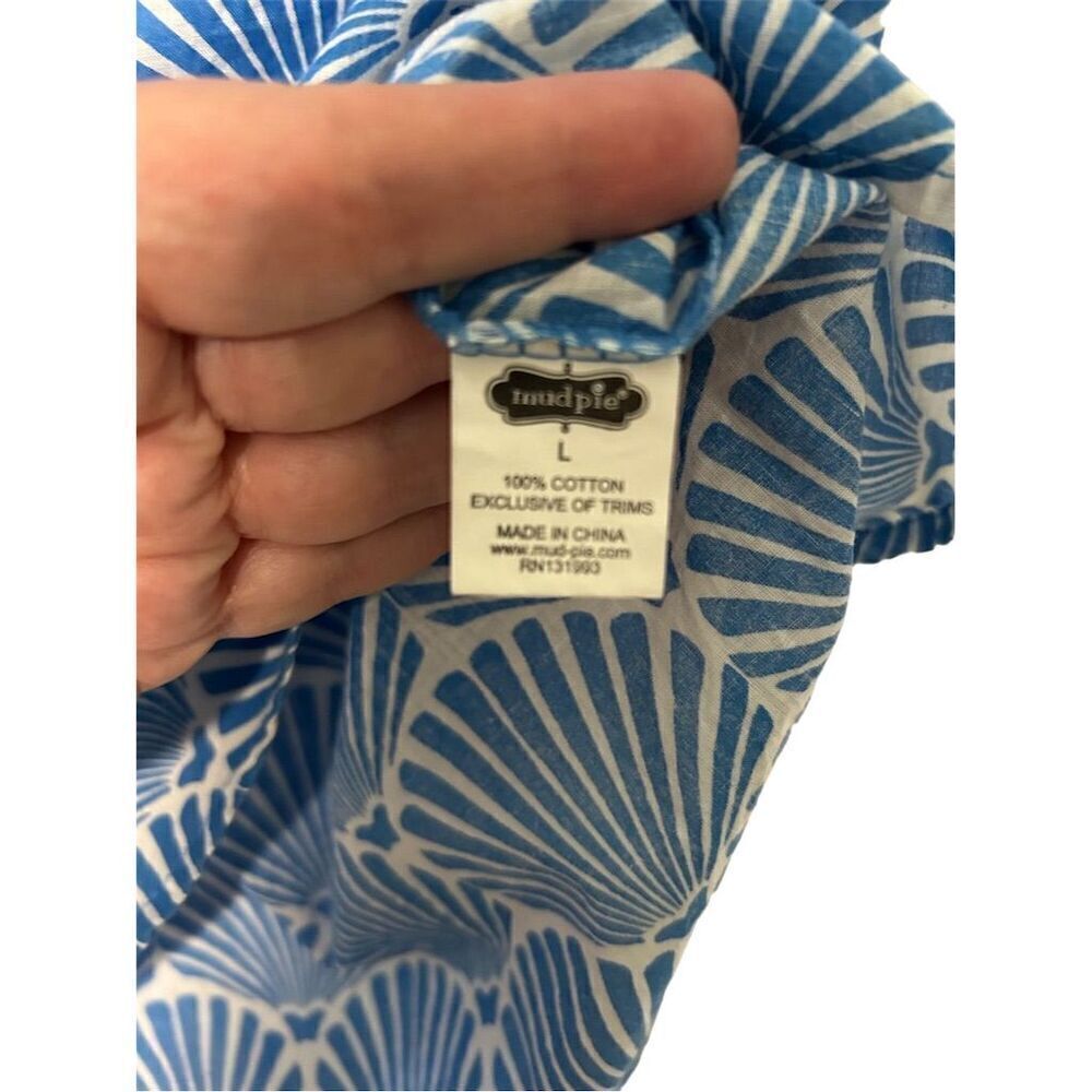 Mud Pie Allison Strapless Cover-Up Dress Blue Fanshell Size L Summer Beachwear - Picture 5 of 6